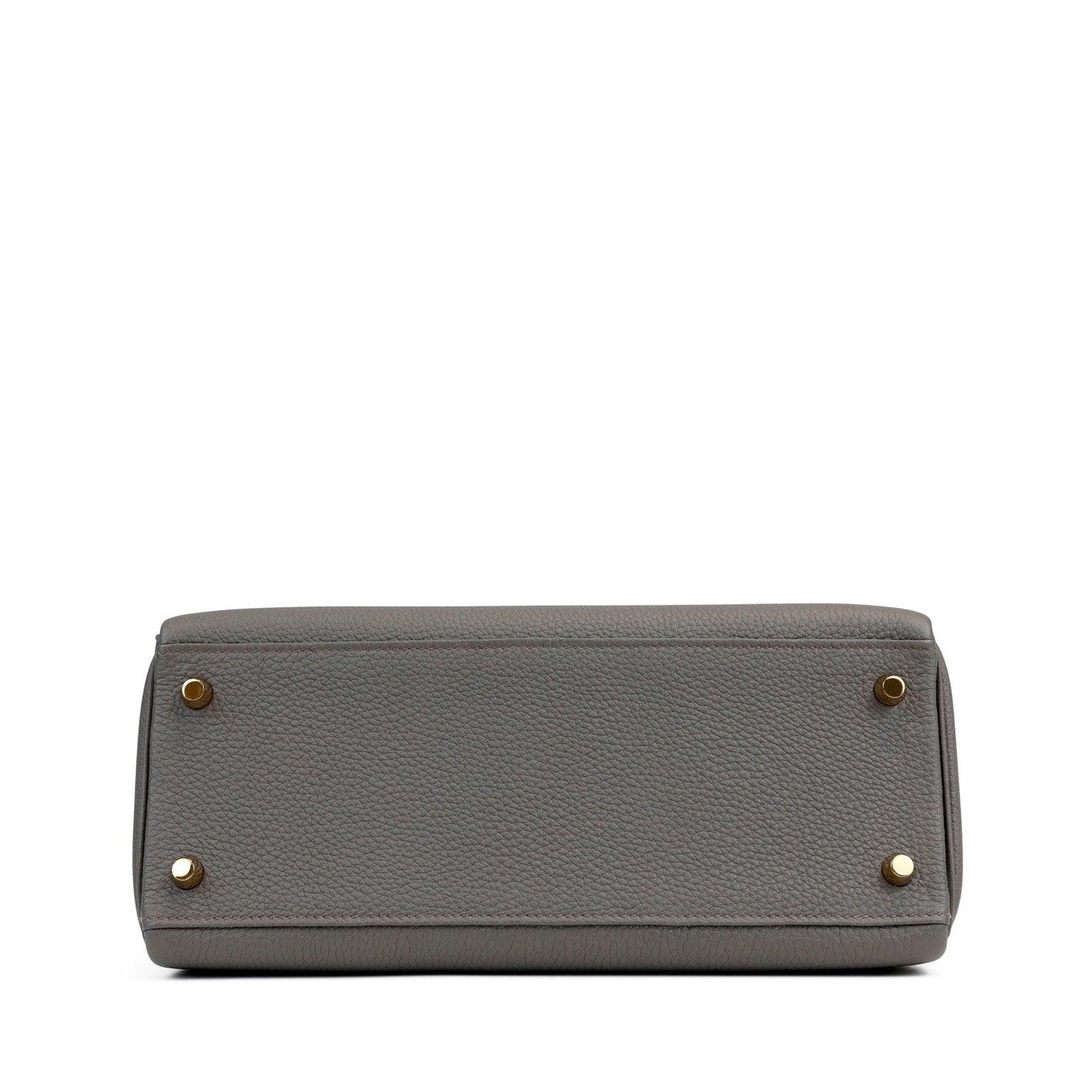 Luxury Hermes 28cm Gris Etoupe Togo Kelly w/ Gold Hardware