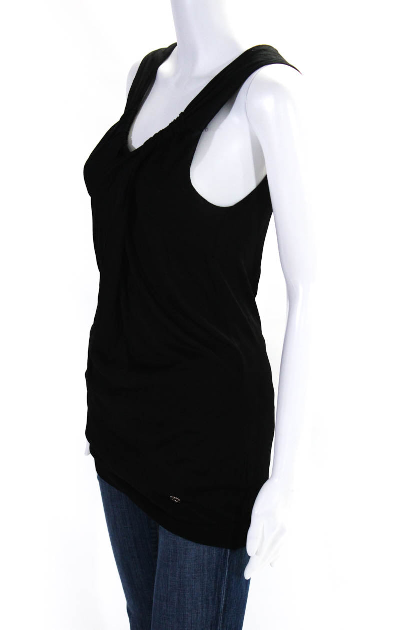 Gucci Womens Knit Surplice V Neck Tank Top Blouse Black