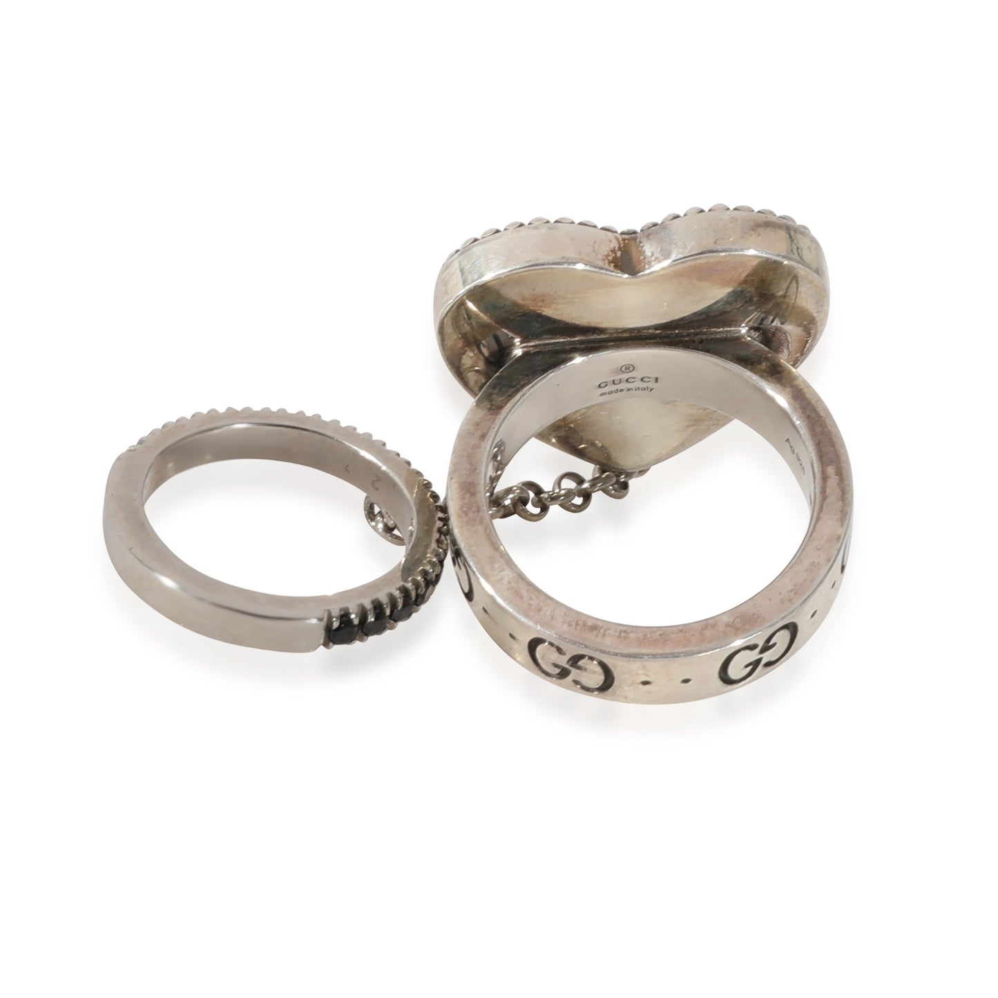 Luxury Gucci Trending 2025 Bosco & Orso Spinel Double Ring in Sterling Silver