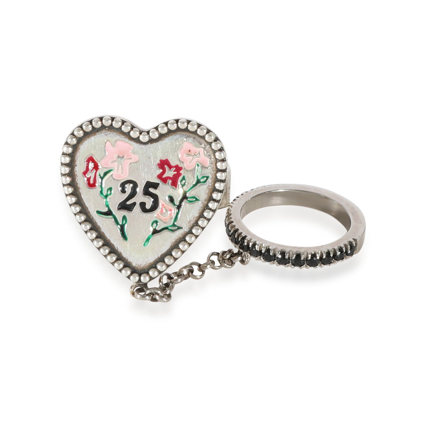Luxury Gucci Trending 2025 Bosco & Orso Spinel Double Ring in Sterling Silver