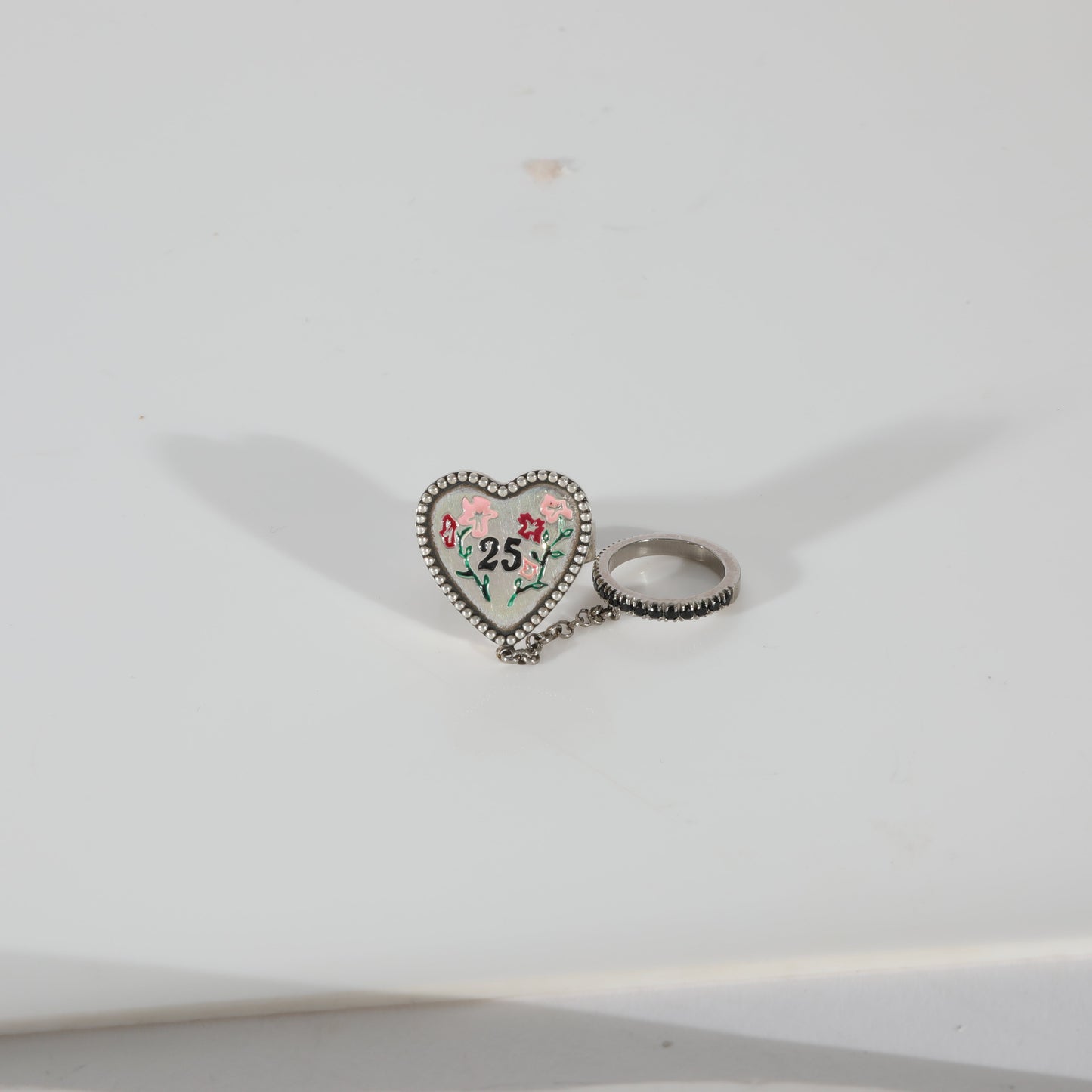 Luxury Gucci Trending 2025 Bosco & Orso Spinel Double Ring in Sterling Silver