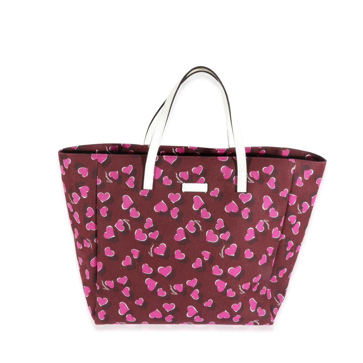 Luxury Gucci Trending 2025 Bordeaux Canvas Heartbeat Tote