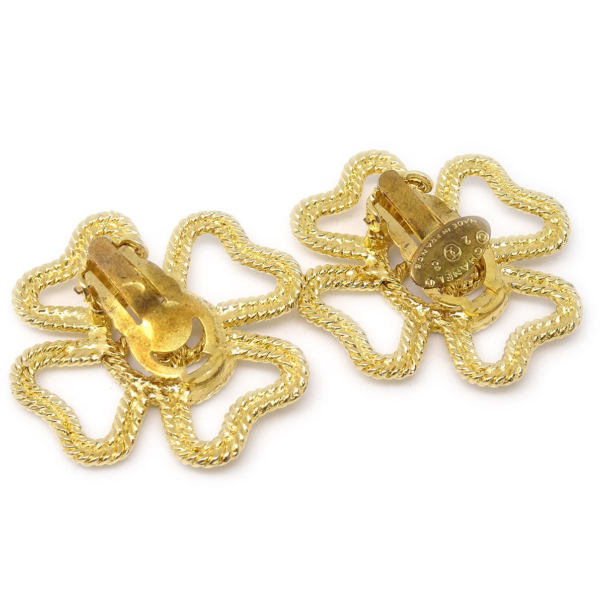 Luxury Chanel 1993 Floral Earrings Gold Clip-On 28