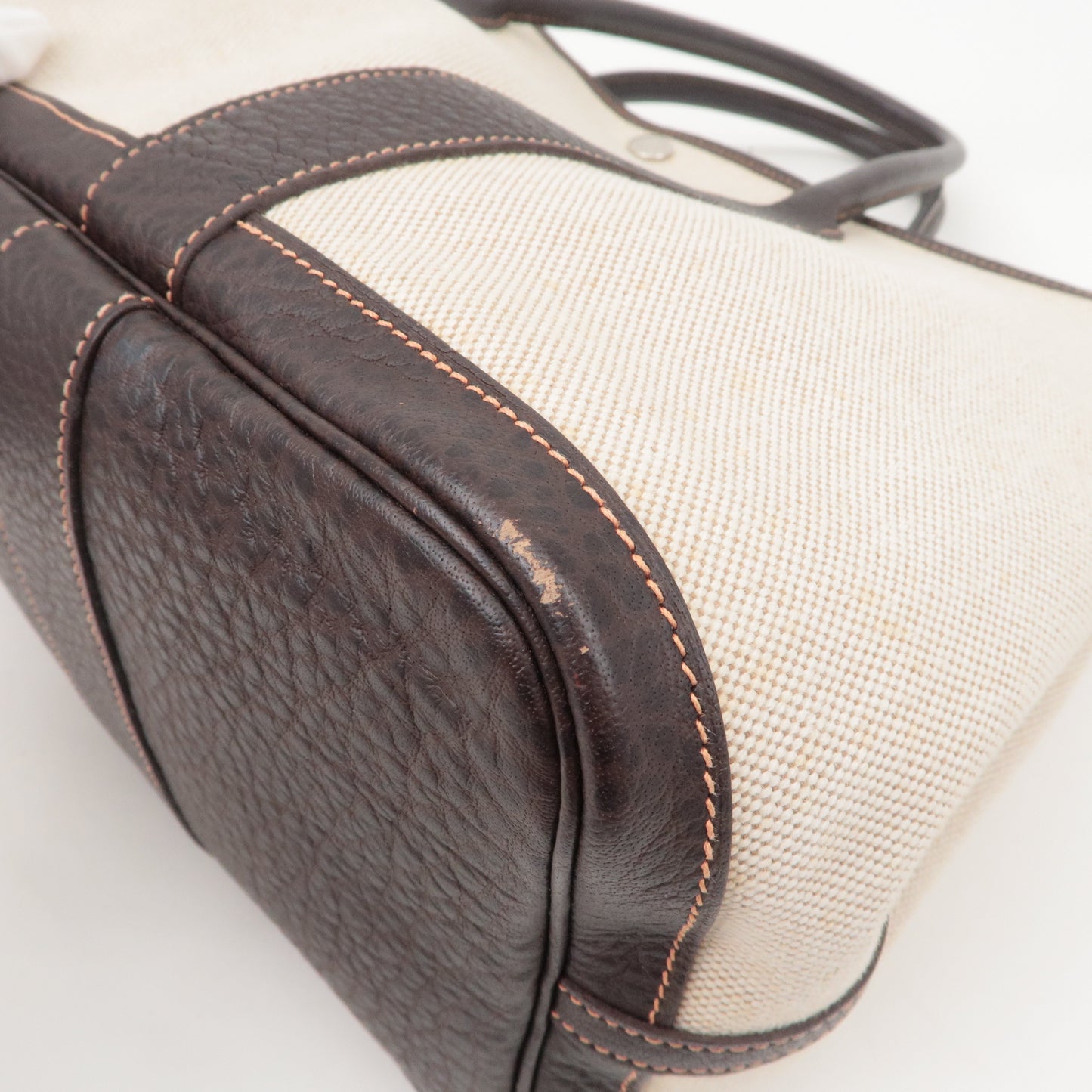 Luxury Hermes Garden Party Toile Ash Leather PM 髫ｨ繝ｻ・ｽ・｡ I  Stamped Beige