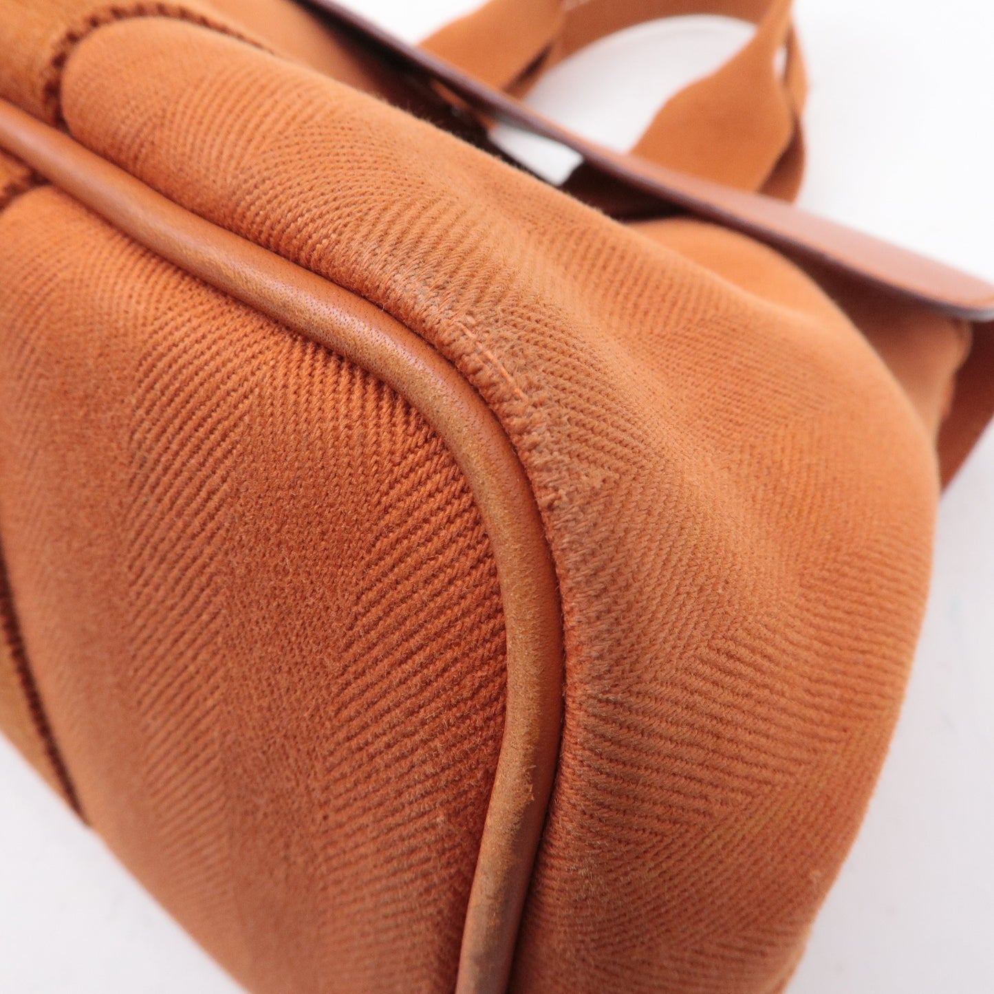 Luxury Hermes Toile Chevrons Leather Valparaiso PM Bag I Stamp Orange