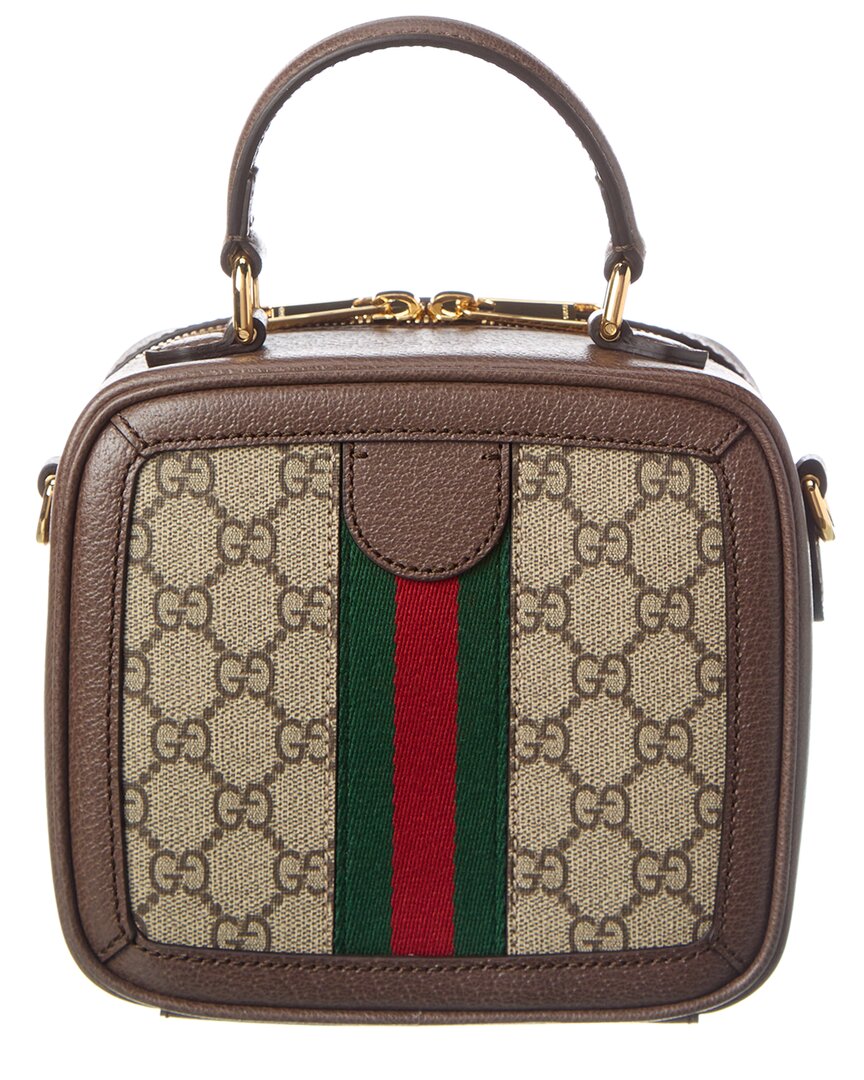 Luxury Gucci Trending 2025 Ophidia Mini GG Supreme Canvas & Leather Top Handle Bag