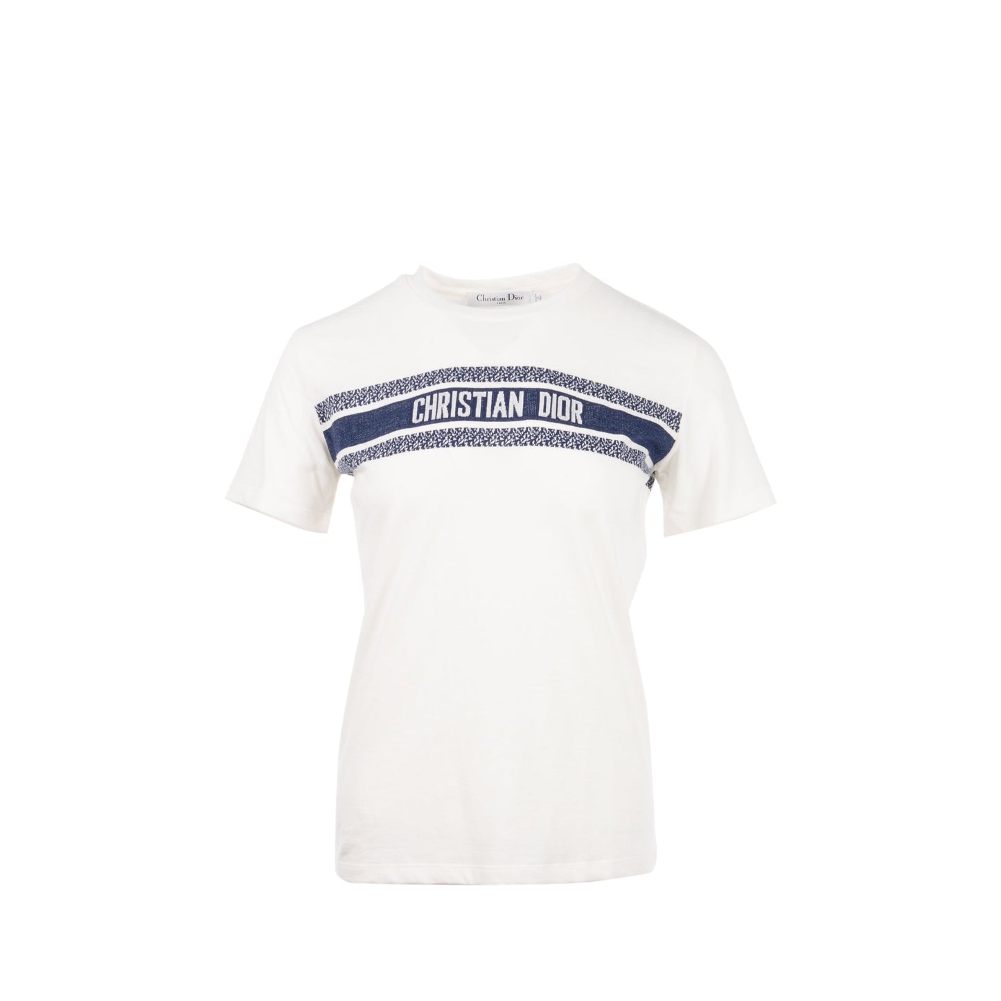 Luxury Dior size XS Luxury Dioriviera T-Shirt Cotton white / navy