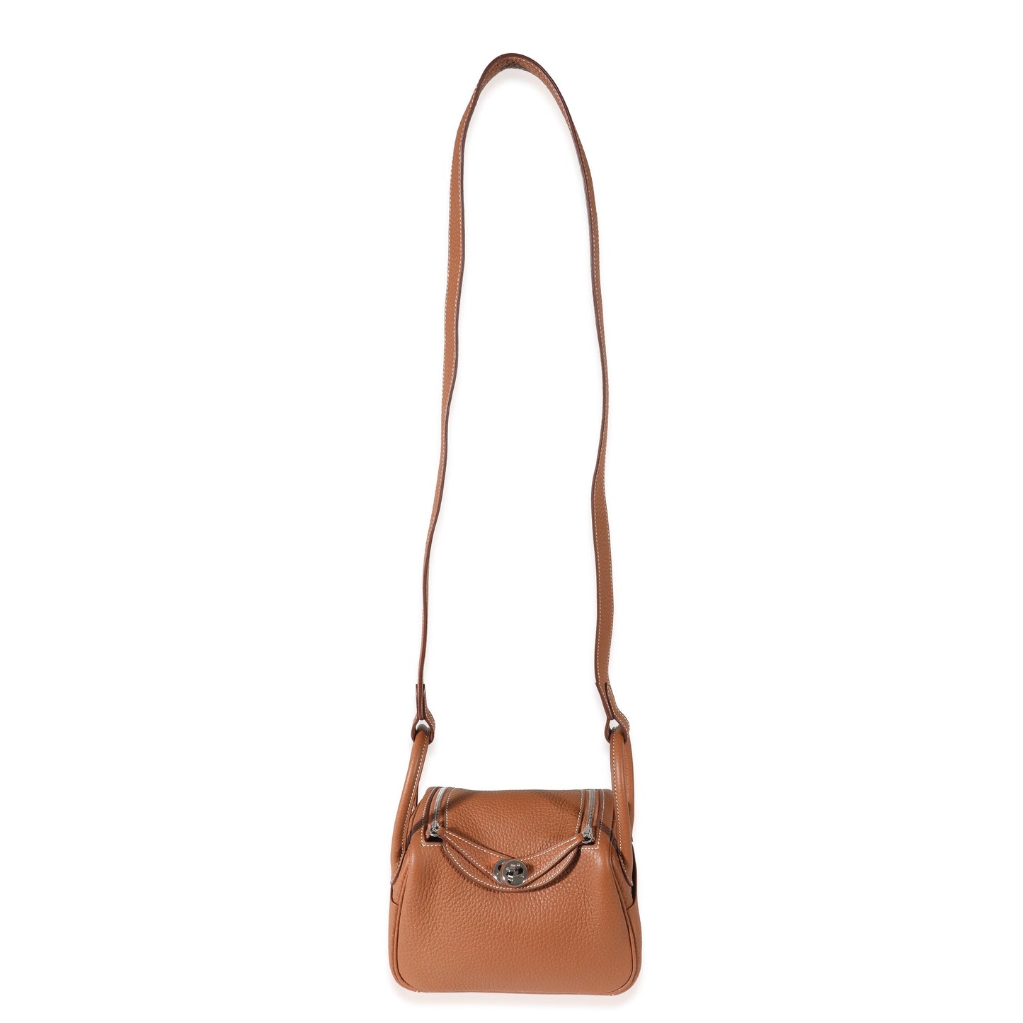 Luxury Hermes Gold Clemence Mini Lindy 20 PHW