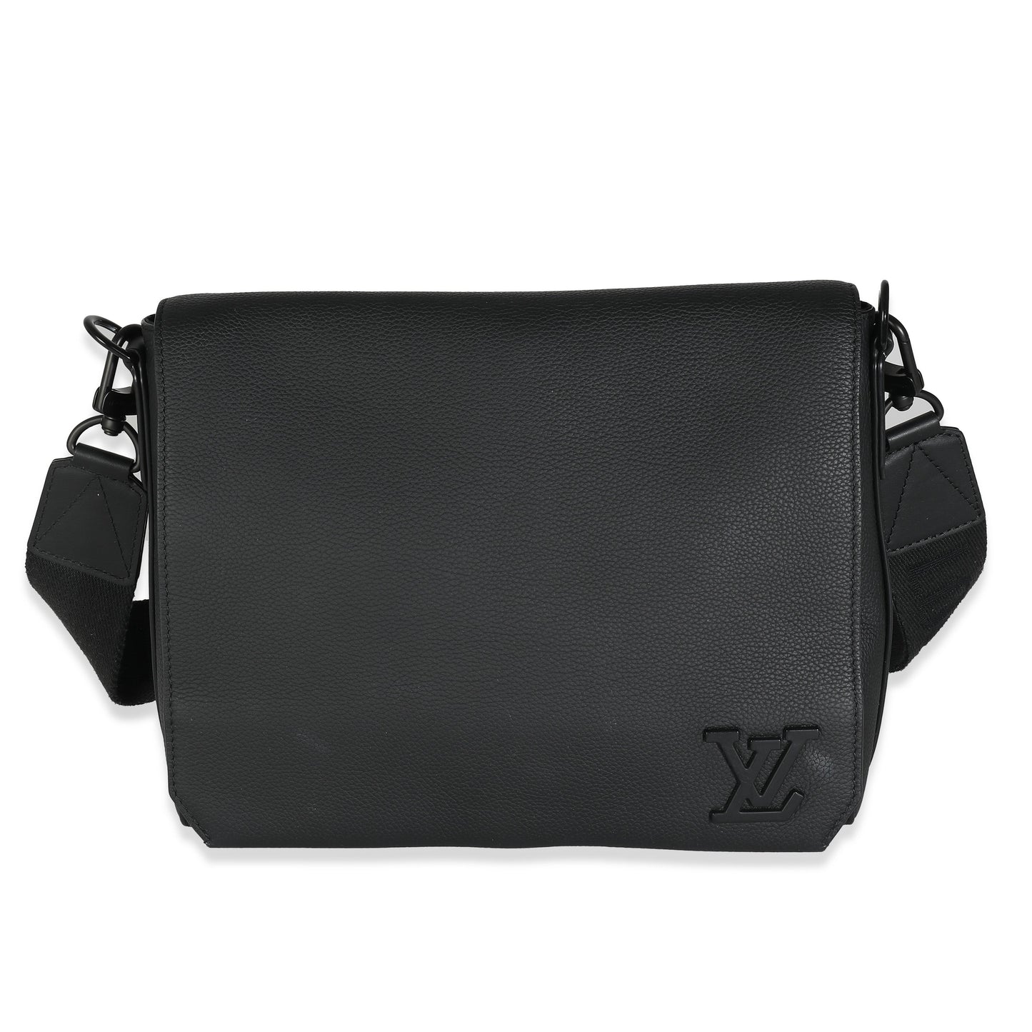 Louis Vuitton Black Grained Calf Leather Aerogram Takeoff Messenger