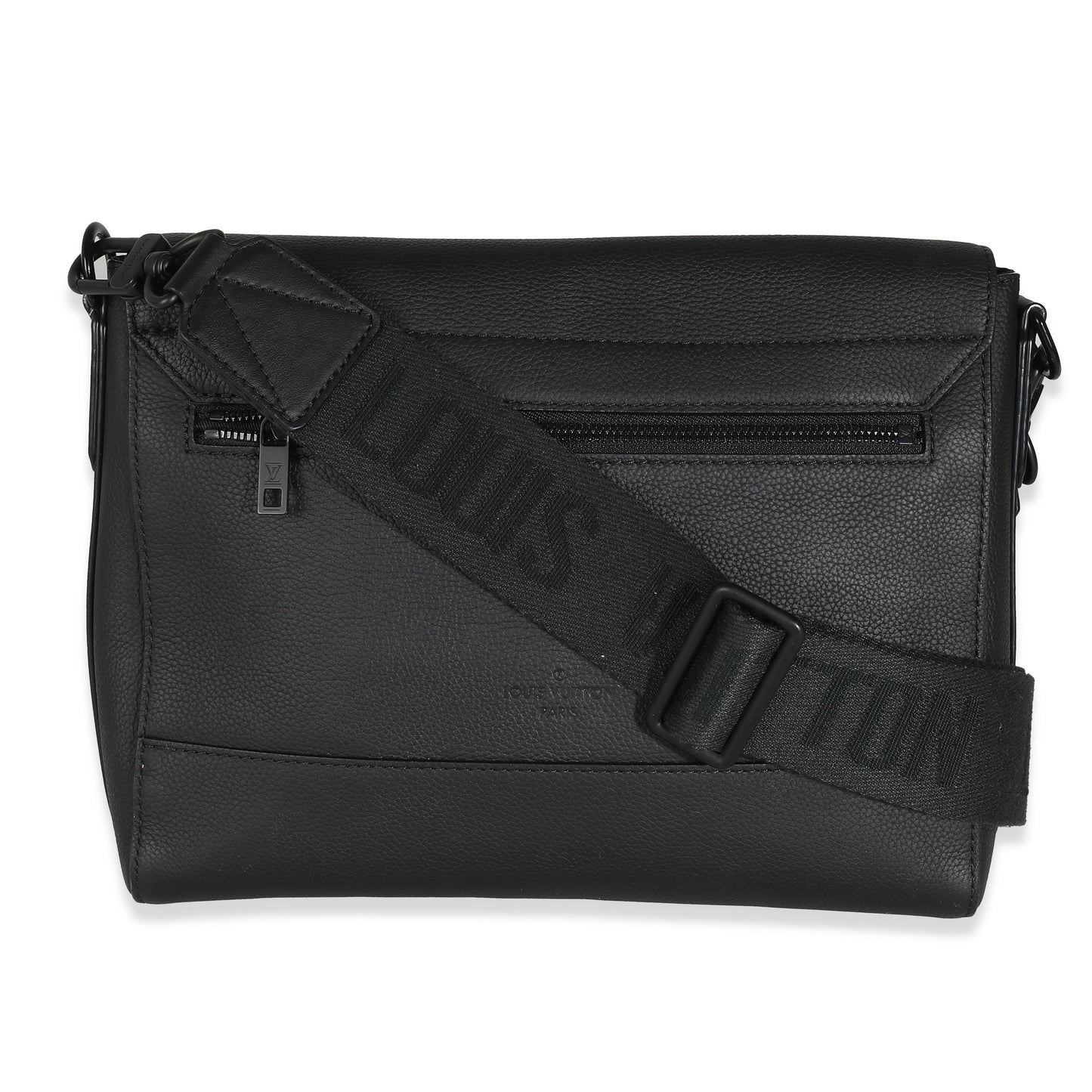 Louis Vuitton Black Grained Calf Leather Aerogram Takeoff Messenger