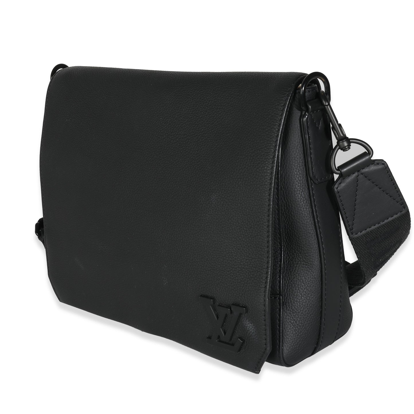 Louis Vuitton Black Grained Calf Leather Aerogram Takeoff Messenger