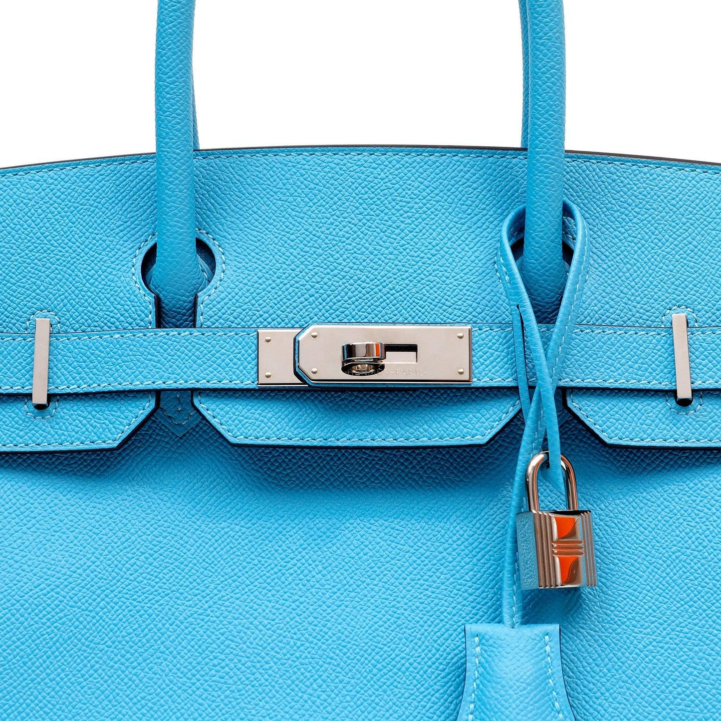 Luxury Hermes 30cm Cotton Candy Blue Epsom w/ Palladium Hardware