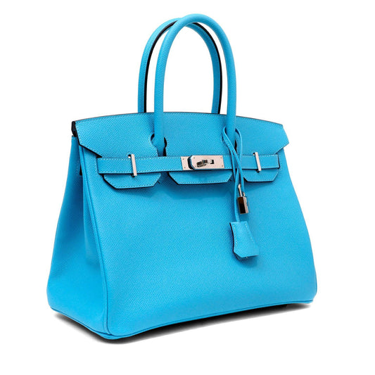 Luxury Hermes 30cm Cotton Candy Blue Epsom w/ Palladium Hardware