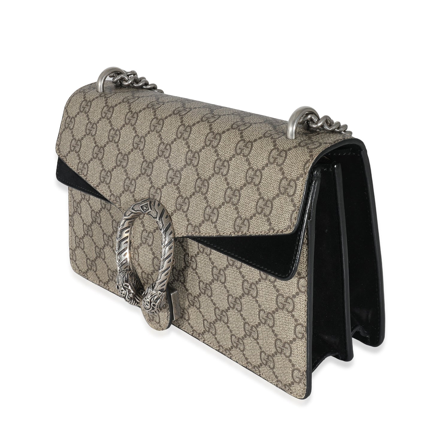 Luxury Gucci Trending 2025 Black Suede GG Supreme Small Dionysus Bag