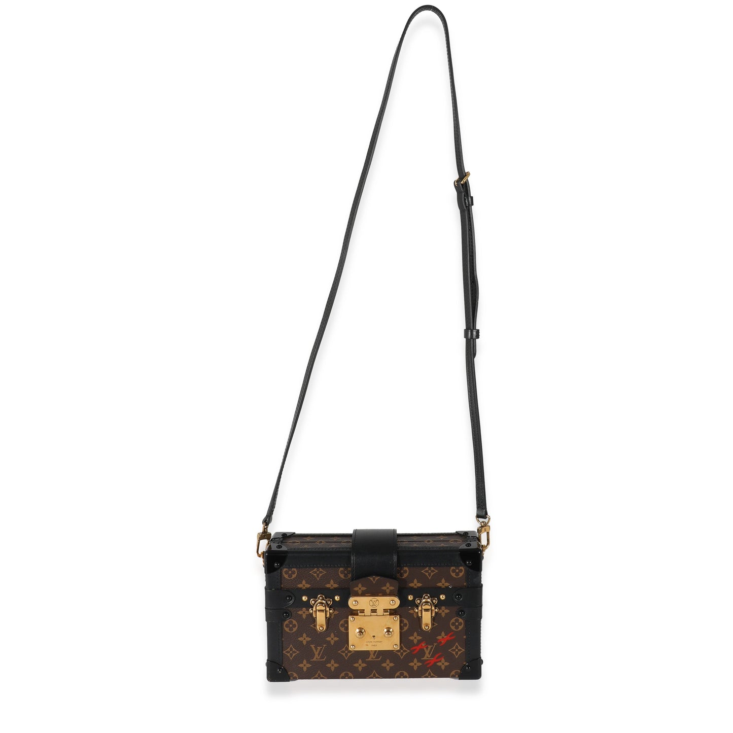 Louis Vuitton Louis Vuitton Monogram Canvas Black Calfskin Petite Malle