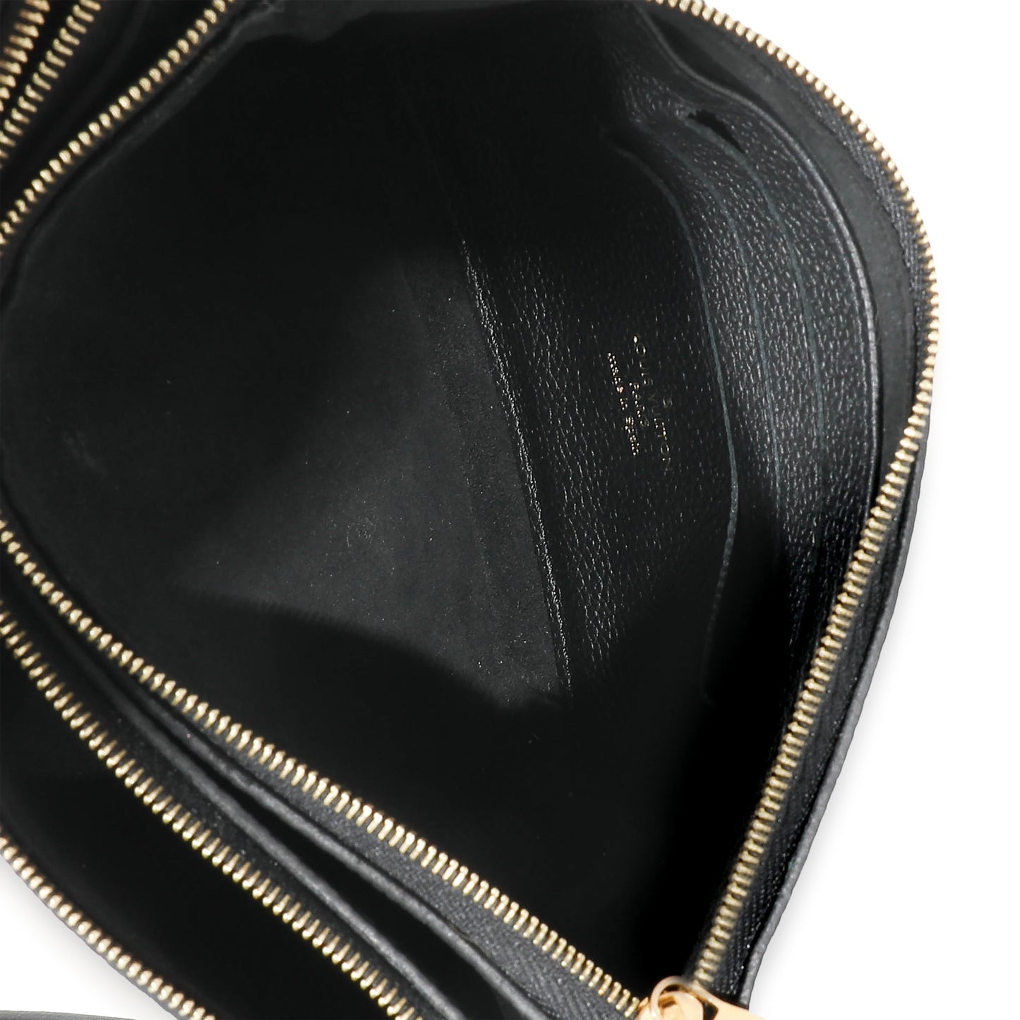 Louis Vuitton Louis Vuitton Black Beige Monogram Empreinte Double Zip Pochette