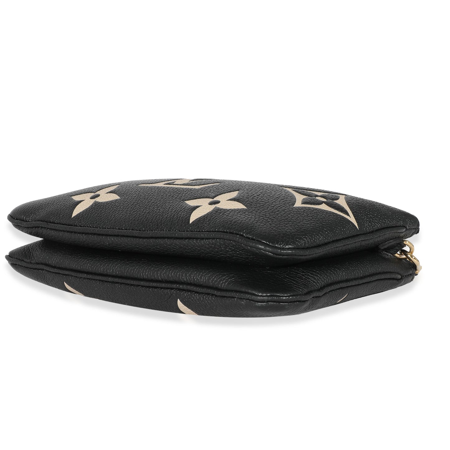 Louis Vuitton Louis Vuitton Black Beige Monogram Empreinte Double Zip Pochette