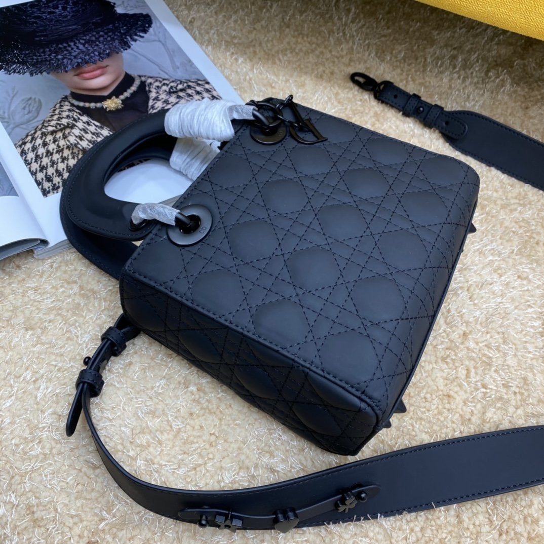 Luxury DiorLADY MY ABC BAG 20CM BLACK ULTRAMETTE CANNAGE CALFSKIN