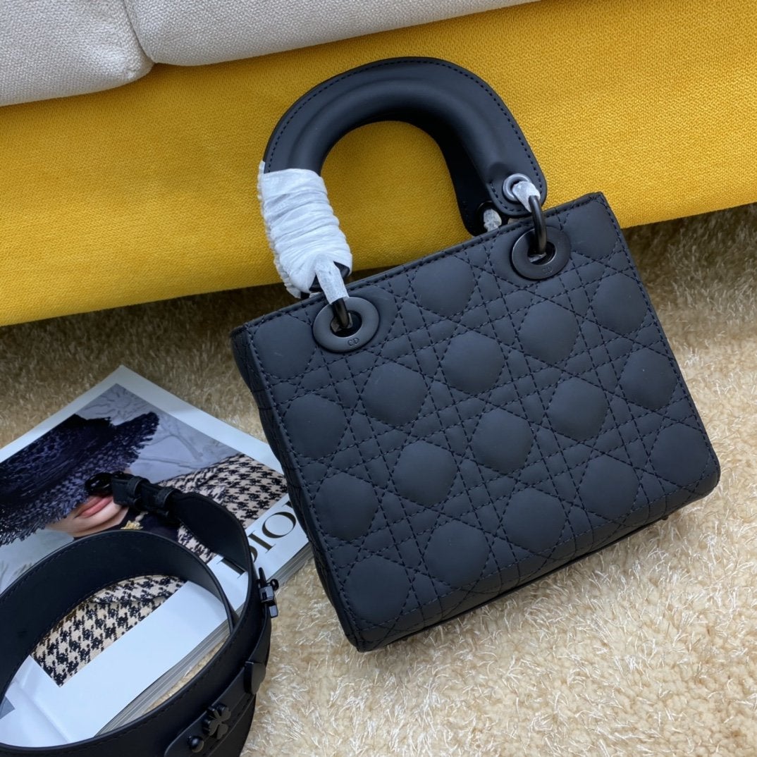 Luxury DiorLADY MY ABC BAG 20CM BLACK ULTRAMETTE CANNAGE CALFSKIN