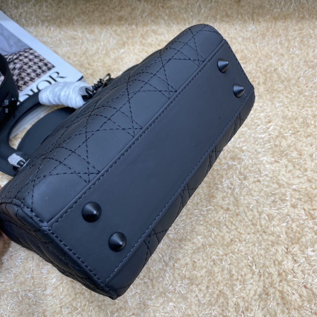 Luxury DiorLADY MY ABC BAG 20CM BLACK ULTRAMETTE CANNAGE CALFSKIN
