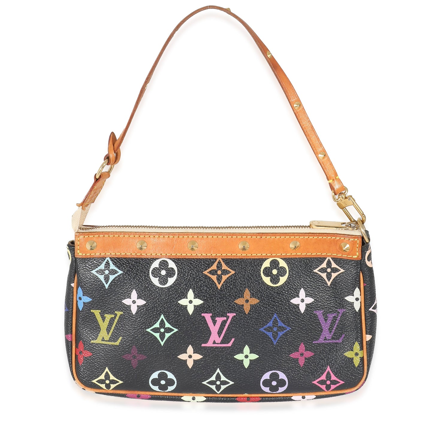 Louis Vuitton x Takashi Murakami Black Multicolor Canvas Pochette Accessories