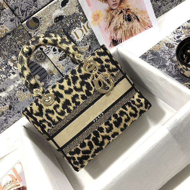 Luxury DiorMEDIUM D-LITE 24 BEIGE MULTICOLOR
