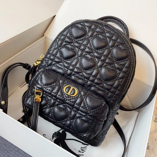 Luxury DiorSMALL BACKPACK BLACK CANNAGE LAMBSKIN