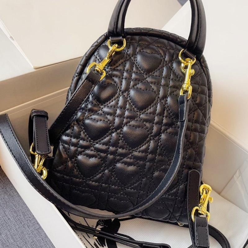 Luxury DiorSMALL BACKPACK BLACK CANNAGE LAMBSKIN