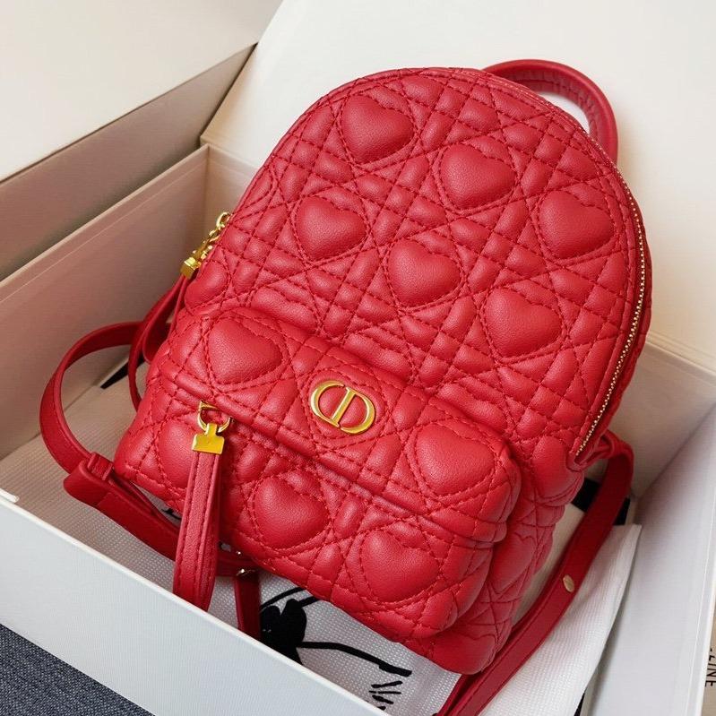 Luxury DiorSMALL BACKPACK RED CANNAGE LAMBSKIN