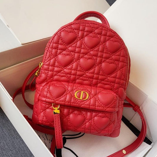 Luxury DiorSMALL BACKPACK RED CANNAGE LAMBSKIN