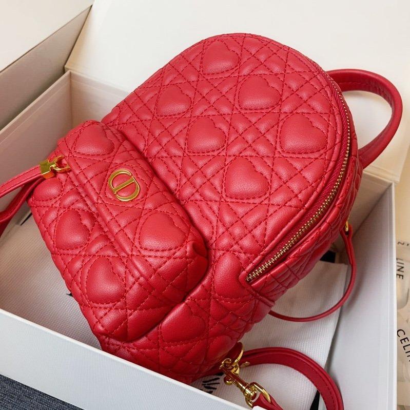 Luxury DiorSMALL BACKPACK RED CANNAGE LAMBSKIN