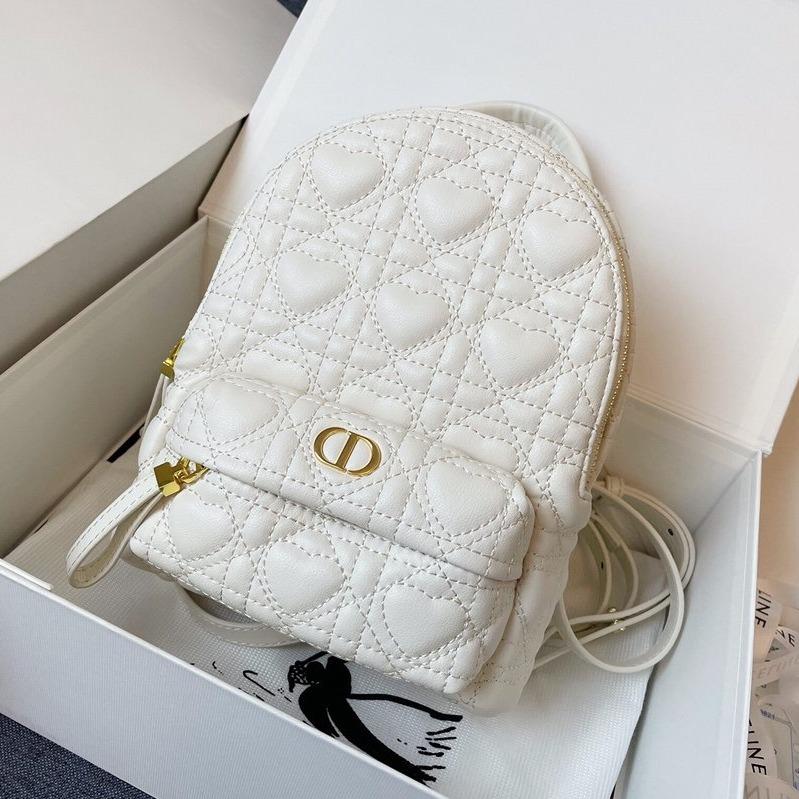Luxury DiorSMALL BACKPACK WHITE CANNAGE LAMBSKIN