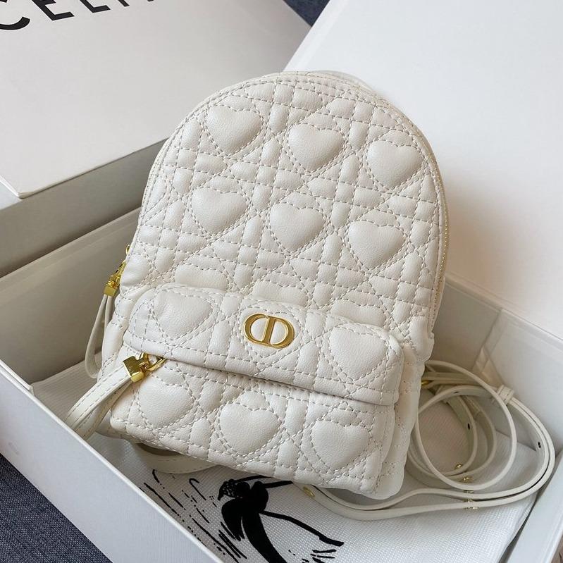 Luxury DiorSMALL BACKPACK WHITE CANNAGE LAMBSKIN