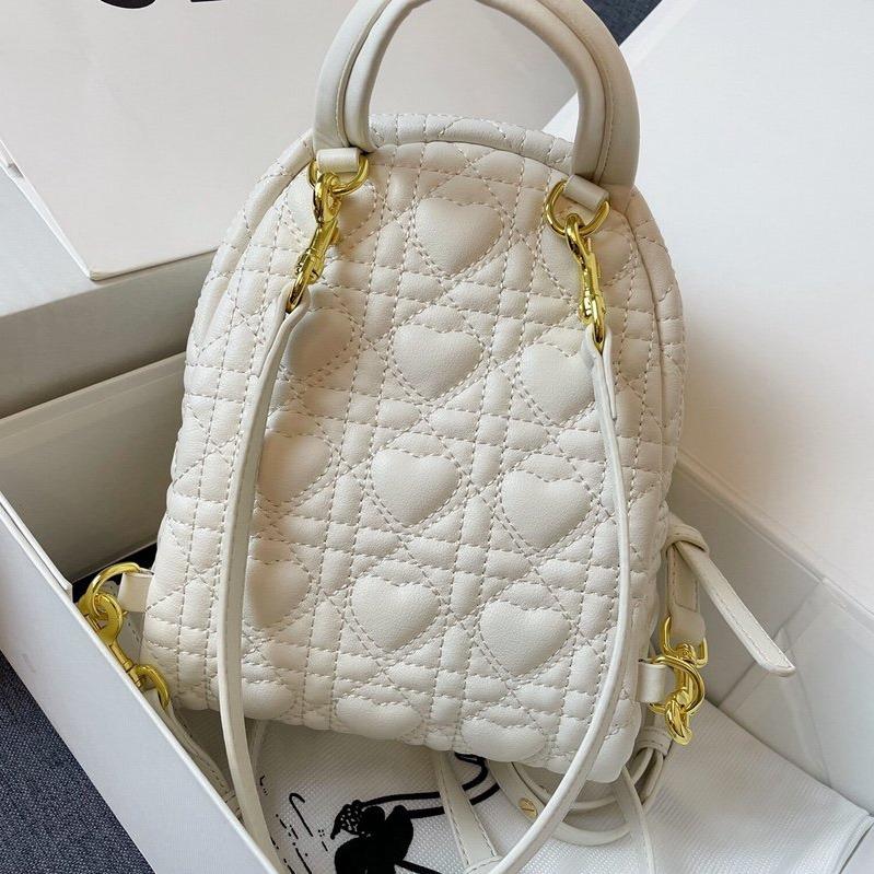 Luxury DiorSMALL BACKPACK WHITE CANNAGE LAMBSKIN
