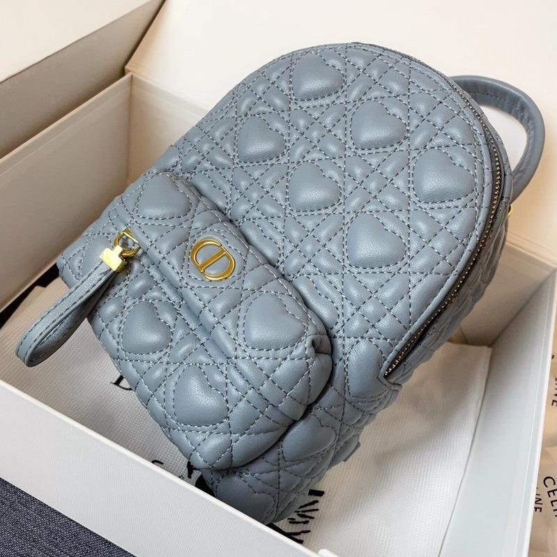 Luxury DiorSMALL BACKPACK CLOUD BLUE CANNAGE LAMBSKIN