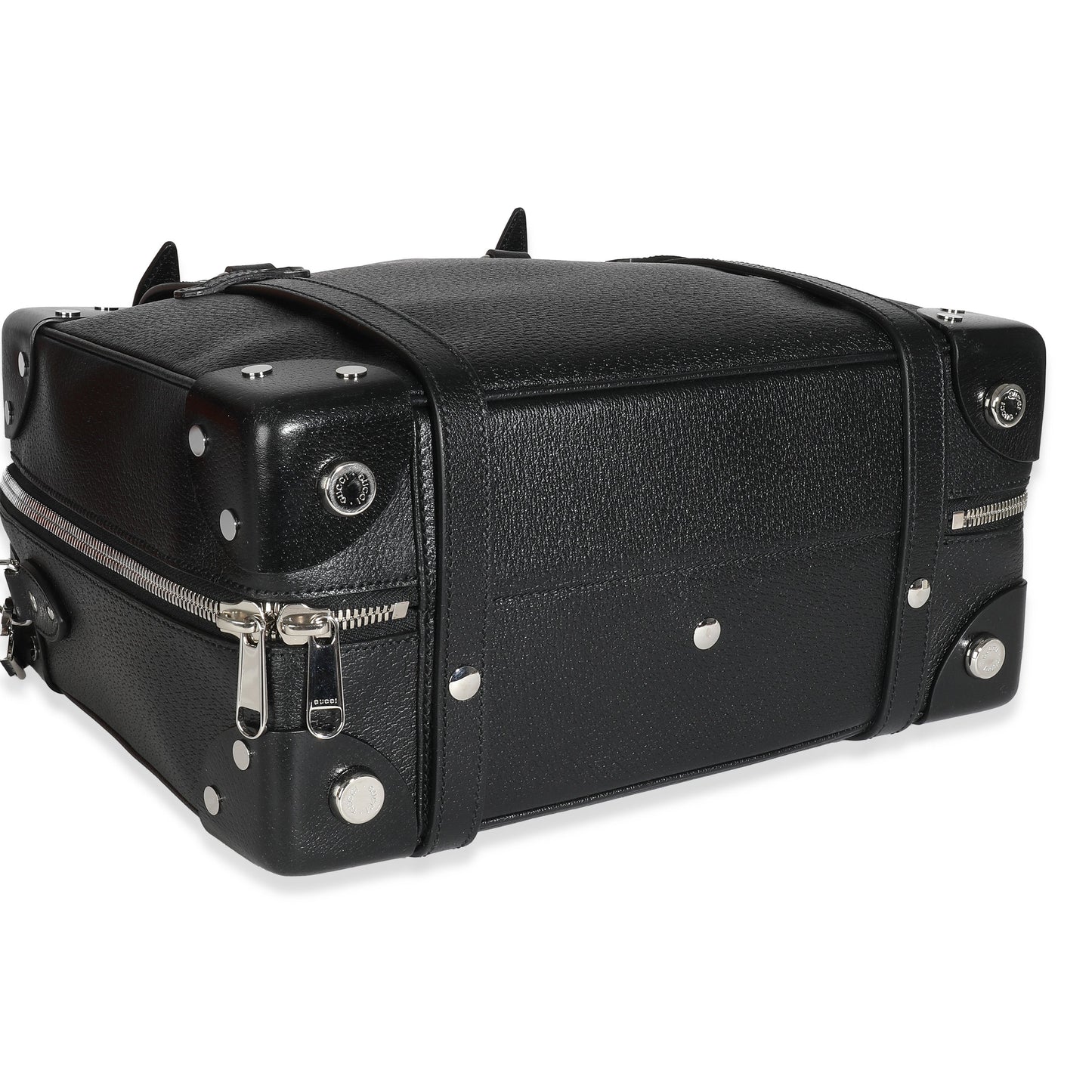 Luxury Gucci Trending 2025 Black Leather Weekender Mini Suitcase