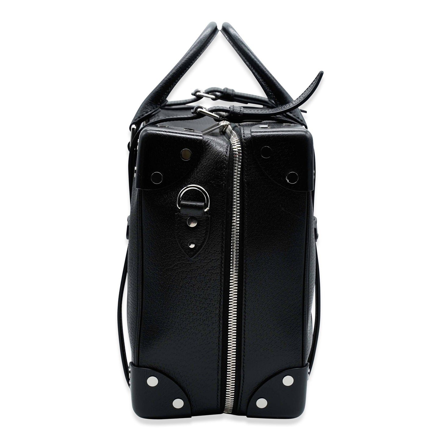 Luxury Gucci Trending 2025 Black Leather Weekender Mini Suitcase