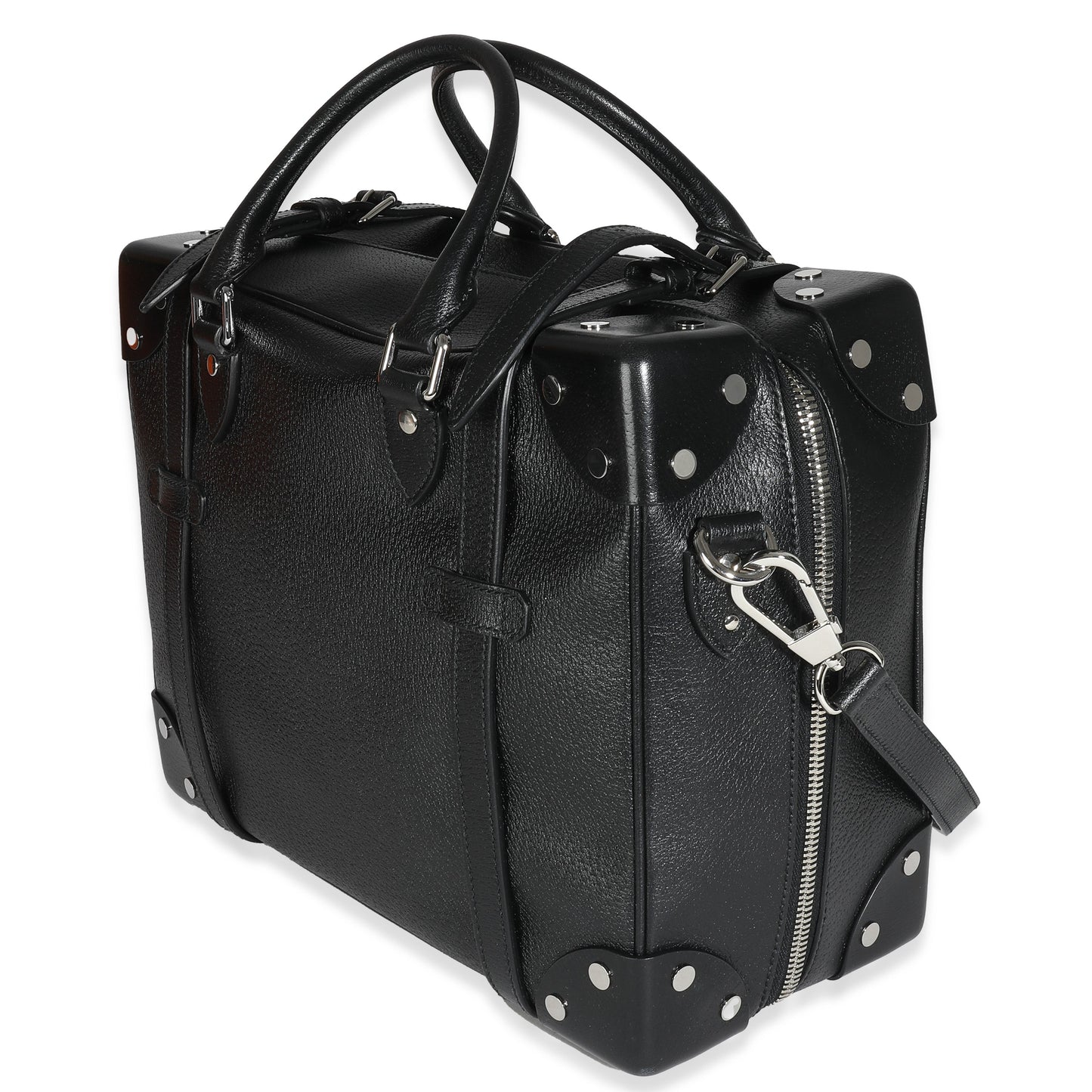 Luxury Gucci Trending 2025 Black Leather Weekender Mini Suitcase