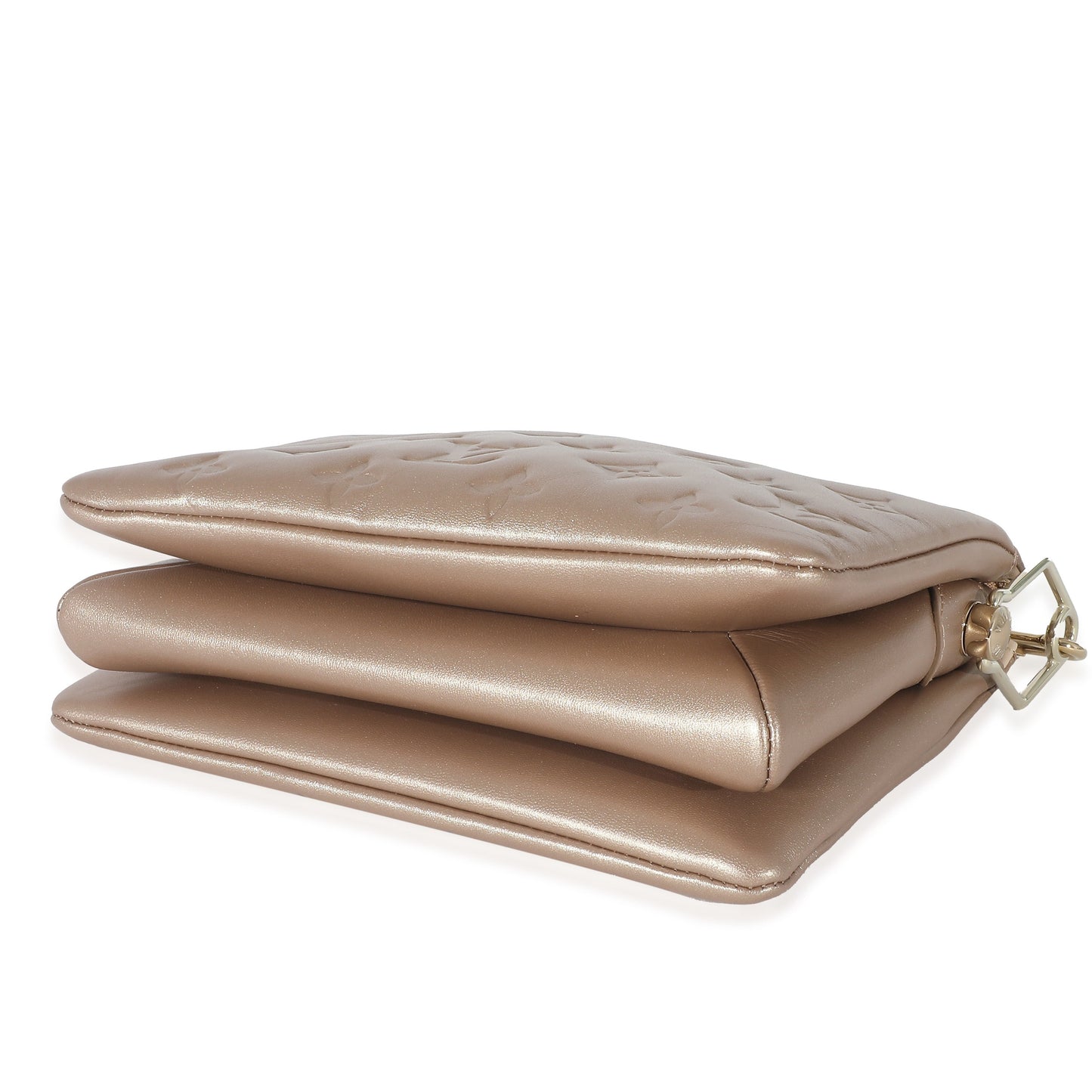 Louis Vuitton Louis Vuitton Light Gold Monogram Embossed Puffy Lambskin Coussin BB