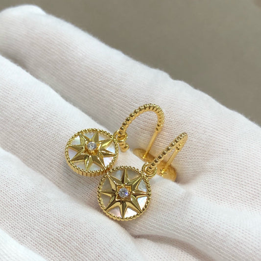 Luxury DiorLUCKY STAR GOLD MOP EARRINGS