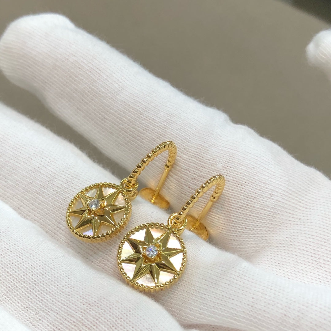 Luxury DiorLUCKY STAR GOLD MOP EARRINGS