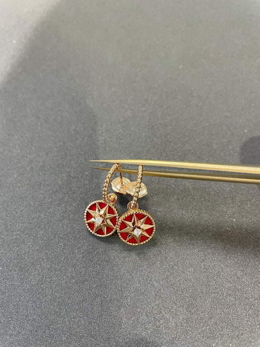 Luxury DiorLUCKY STAR PINK GOLD CARNELIAN EARRINGS
