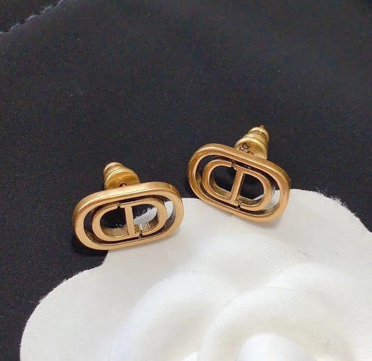 Luxury DiorSTUD EARRINGS ANTIQUE GOLD