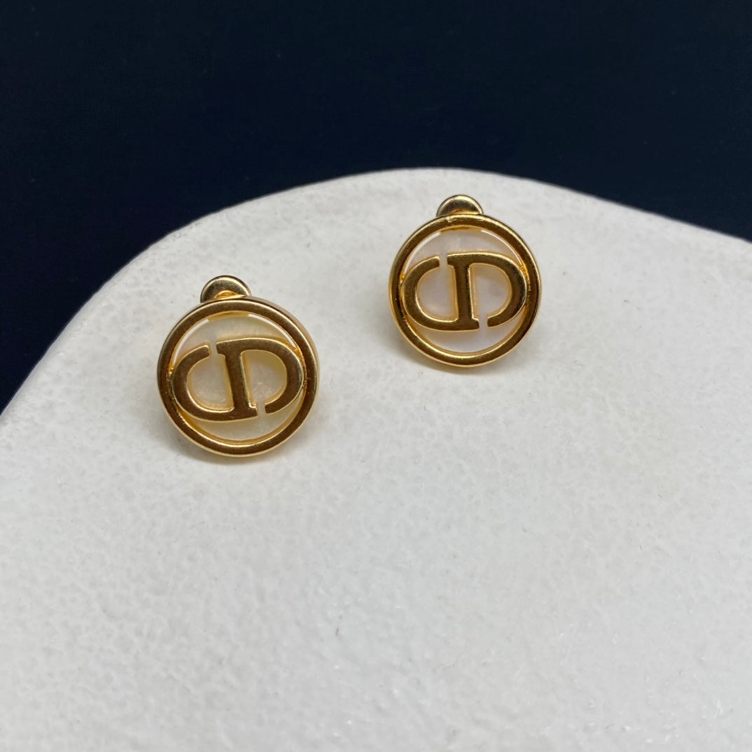 Luxury DiorSTUD EARRINGS MOP ANTIQUE GOLD