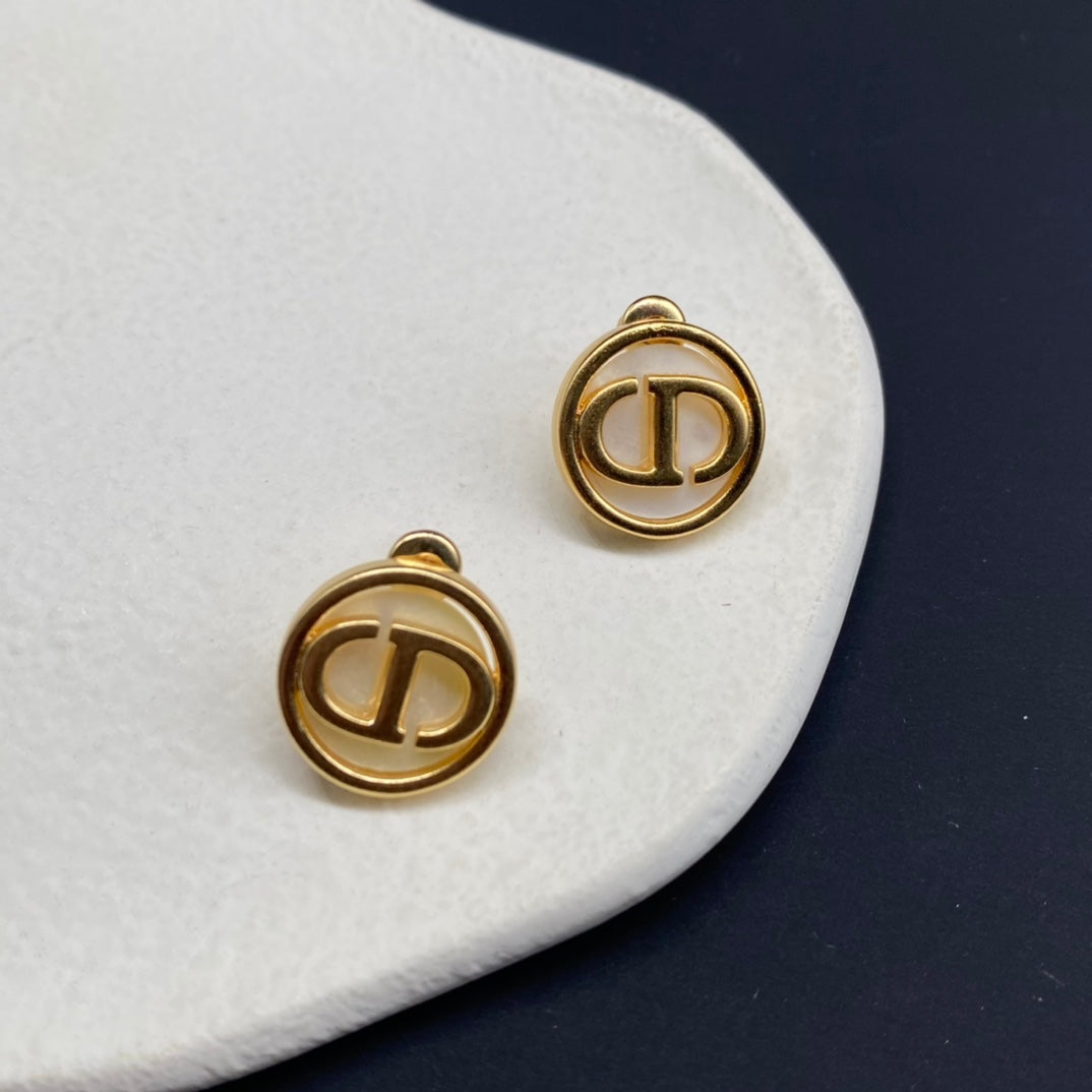 Luxury DiorSTUD EARRINGS MOP ANTIQUE GOLD