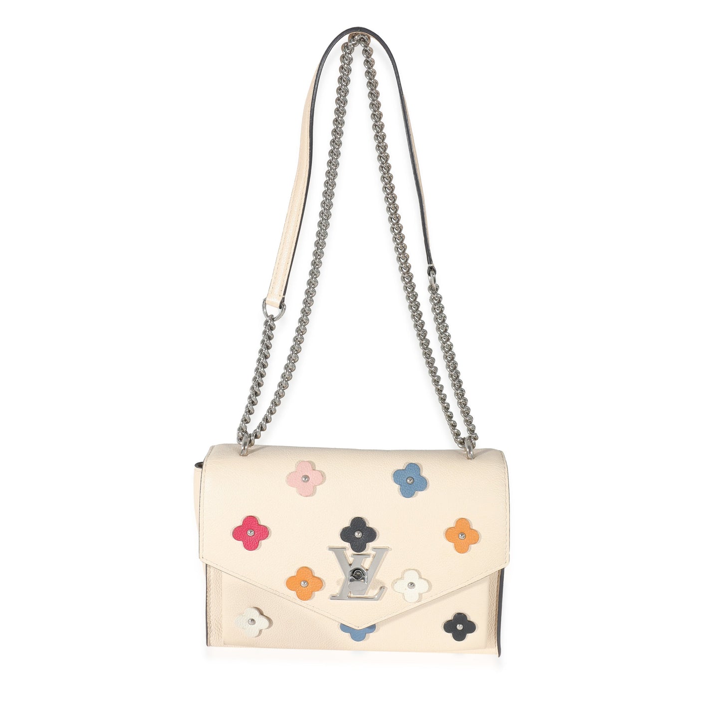 Louis Vuitton Louis Vuitton White Leather Mylockme Fleurs BB