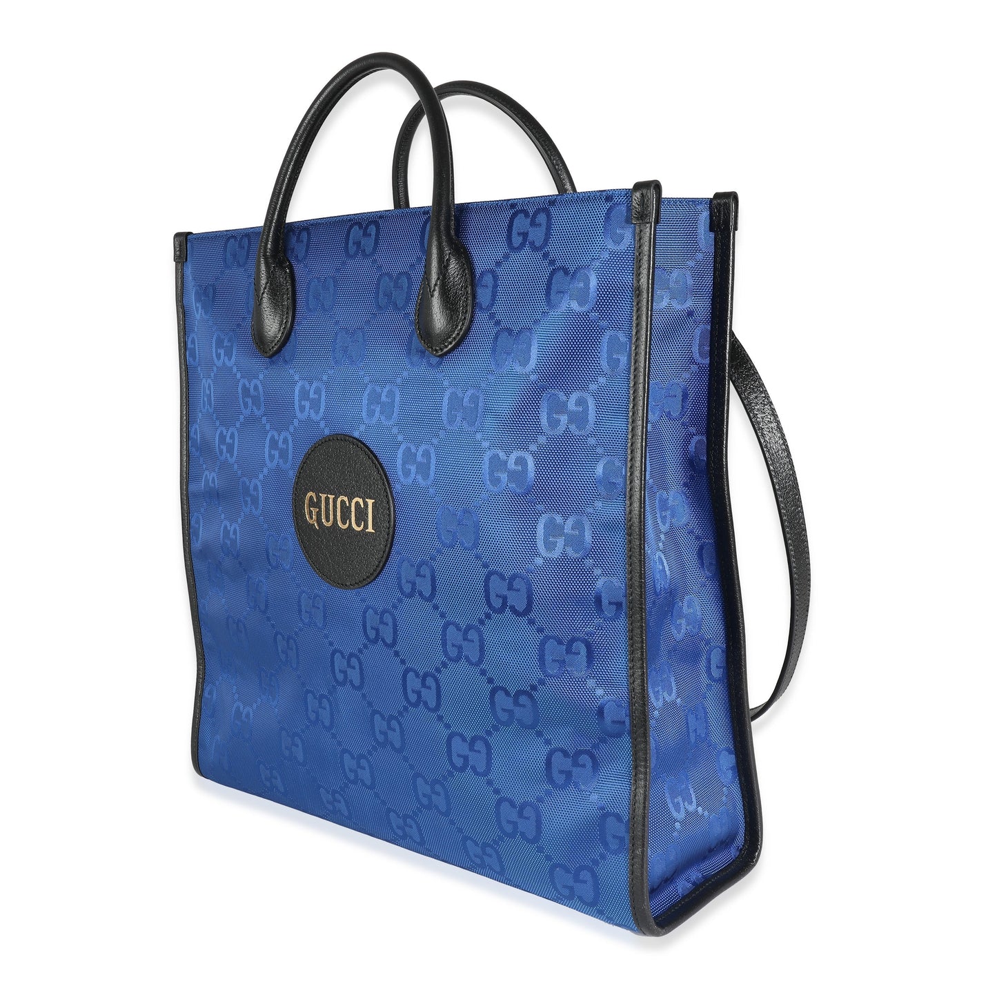 Luxury Gucci Trending 2025 Blue Econyl Nylon Monogram Off The Grid Vertical Tote