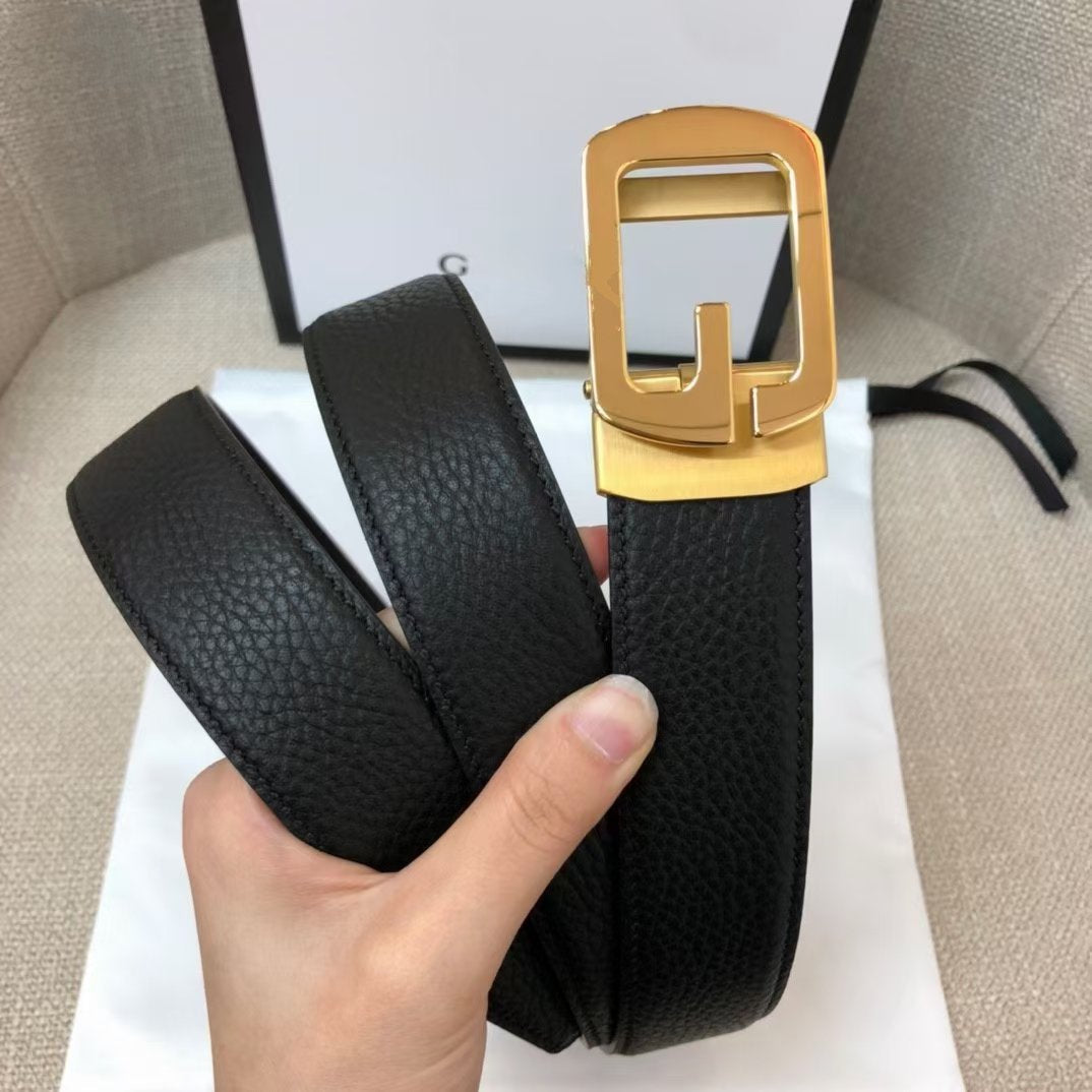 Luxury Gucci GC 35MM BELT STEEL BUCKLE WRINKLED LEATHER
