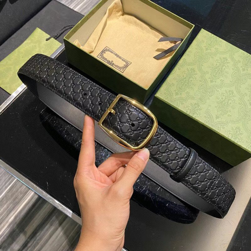 Luxury Gucci GC BELT G BUCKLE DELICATE PATTERN LEATHER 4.0CM