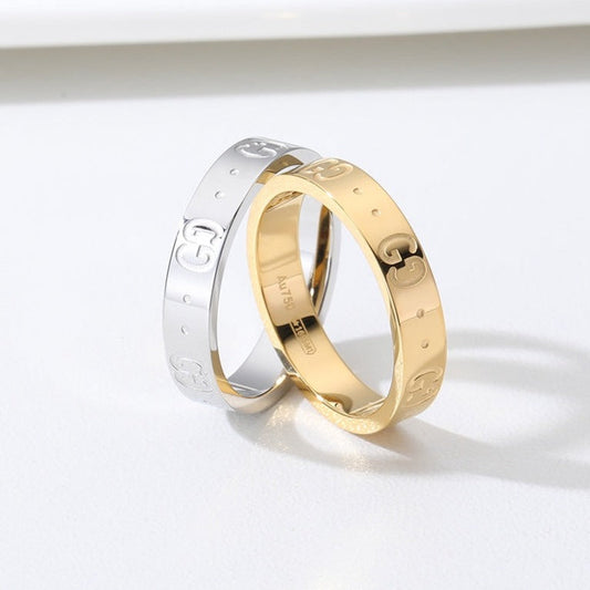 Luxury Gucci GG ENGRAVED 4MM RING
